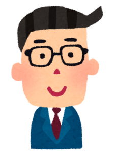 笑顔の男性会社員の顔