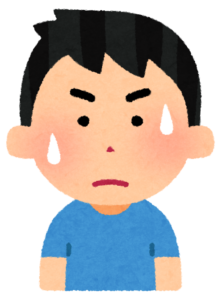 男性の画像で顔から汗が出ているアイコン画像