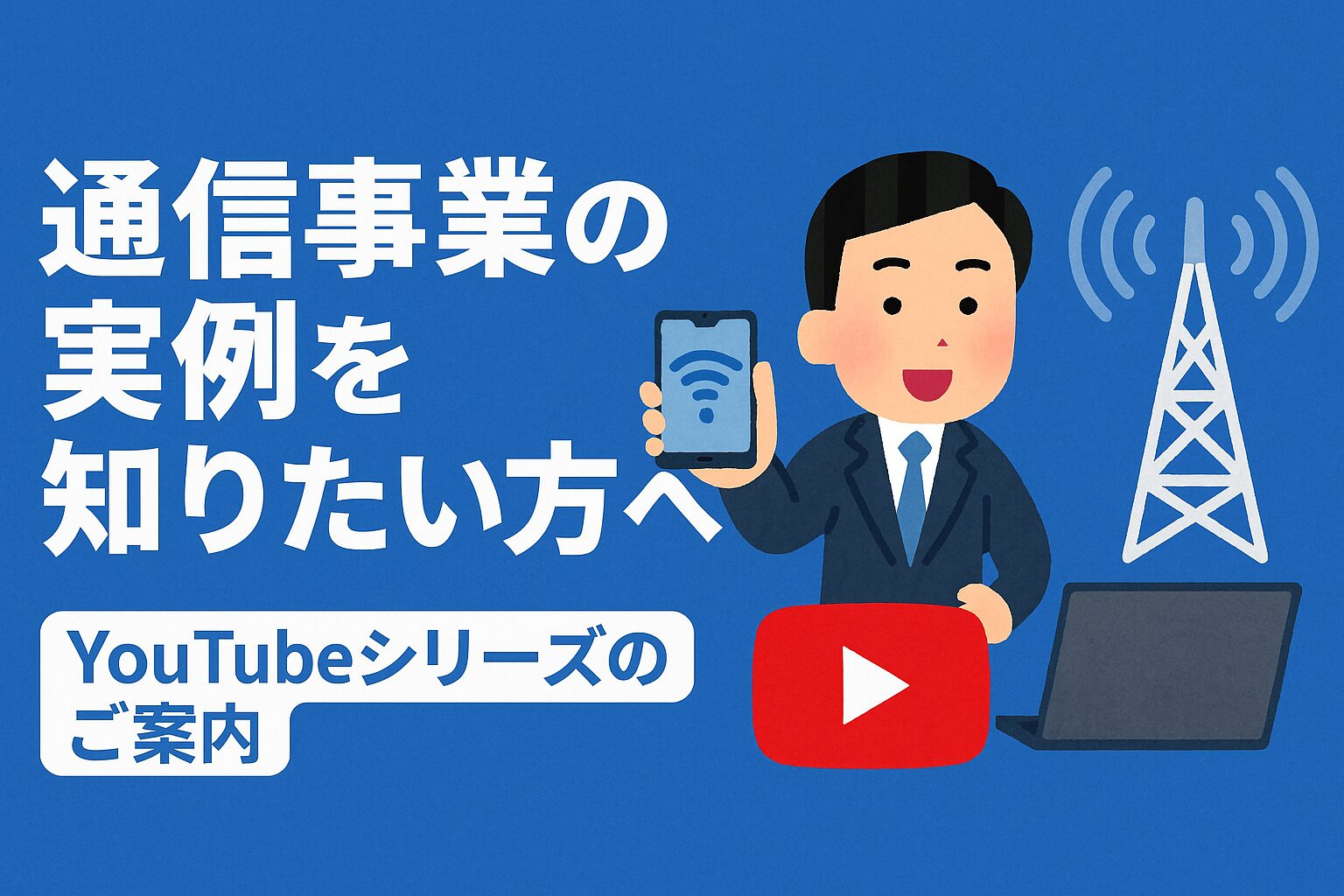 通信事業の実例を知りたい方へというテキストが入っているアイキャッチ画像