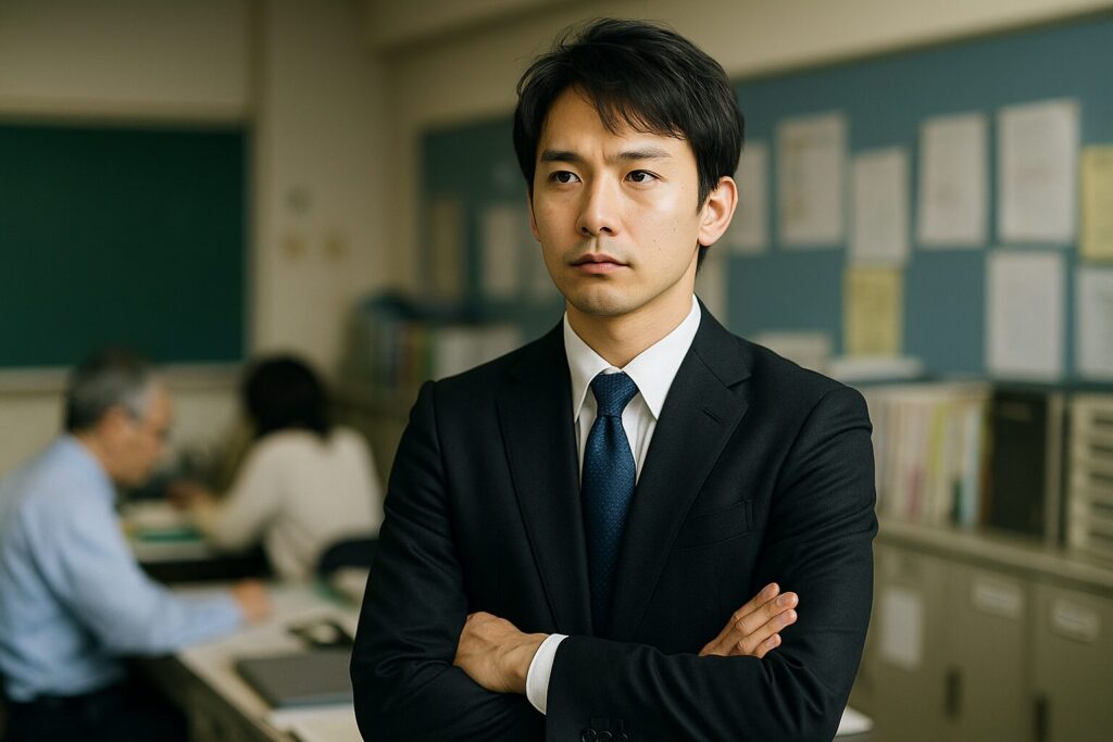 「職員室で孤立しても信念を貫く教師」の雰囲気がある画像