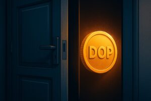 閉まりかけた扉と、その向こうで輝く新しいDOPコイン