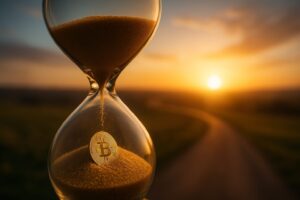 2030年まで残り5年｜砂時計と分岐する道が示すビットコイン投資の時間価値（16:9）