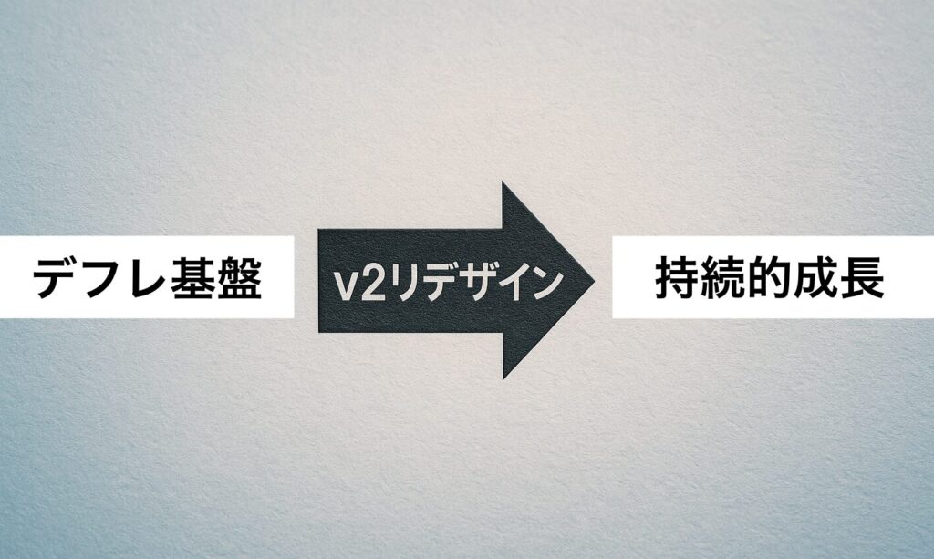 移行背景の2大目的と再設計の関係図