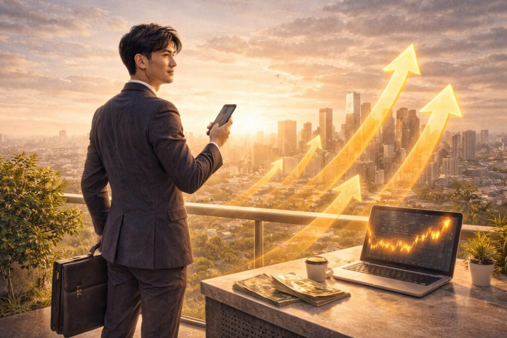 積立NISAの次に自分自身で選択し行動する資産形成の新たな一歩を表したイメージ画像