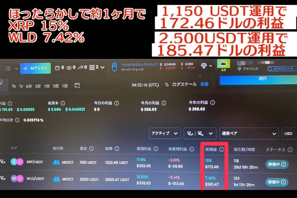 SageMaster（セージマスター）Crypto利益画像