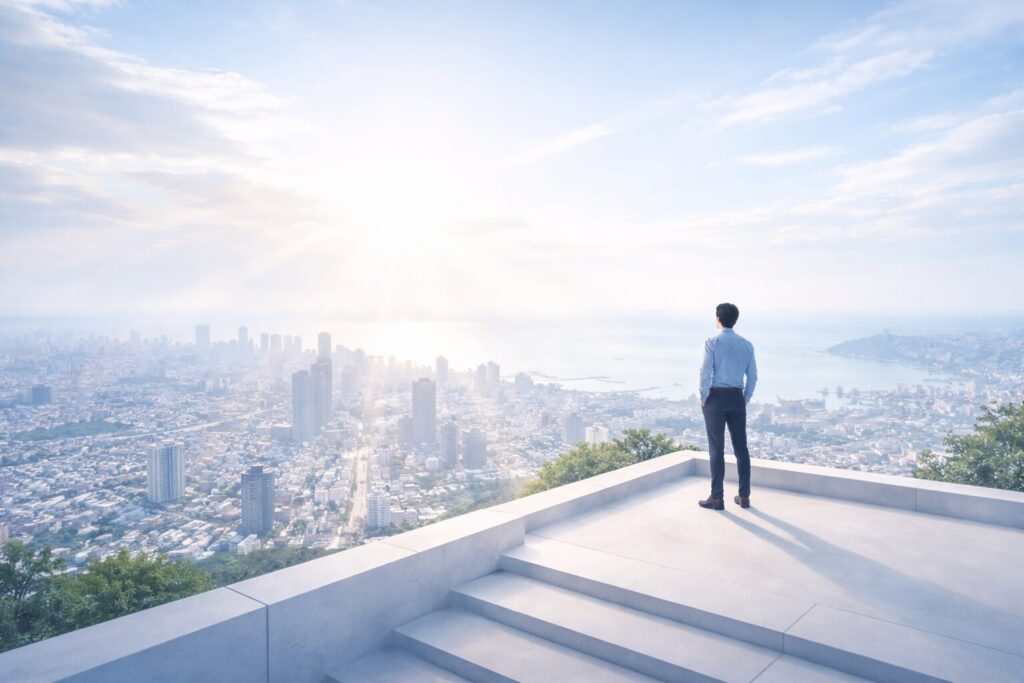 少額の積み上げを10年続けることで人生の選択肢や未来が大きく広がることを表したイメージ