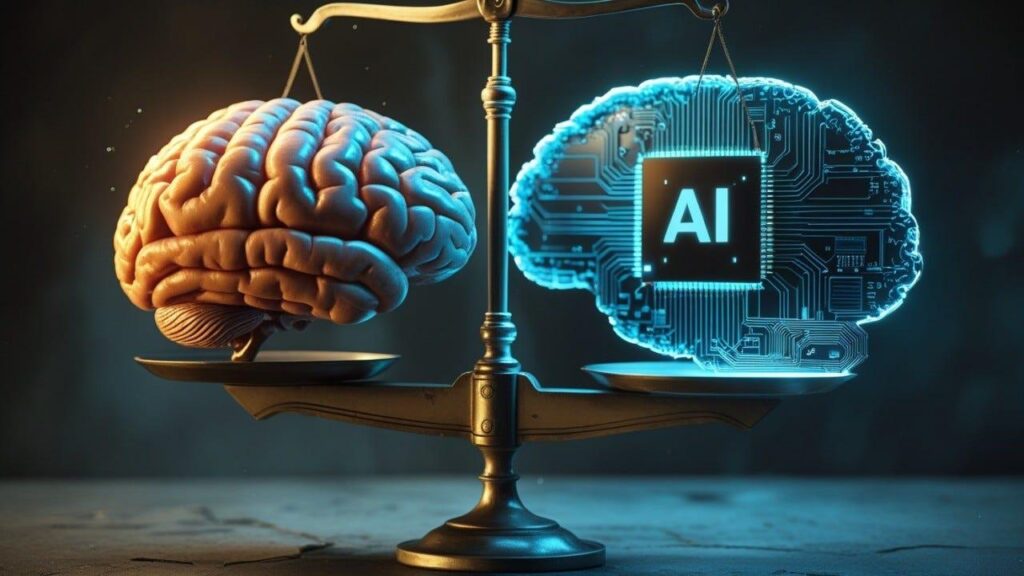未来を予言する魔法の存在ではなく、データ分析ツールとしてのAIの本質を表現したイメージ