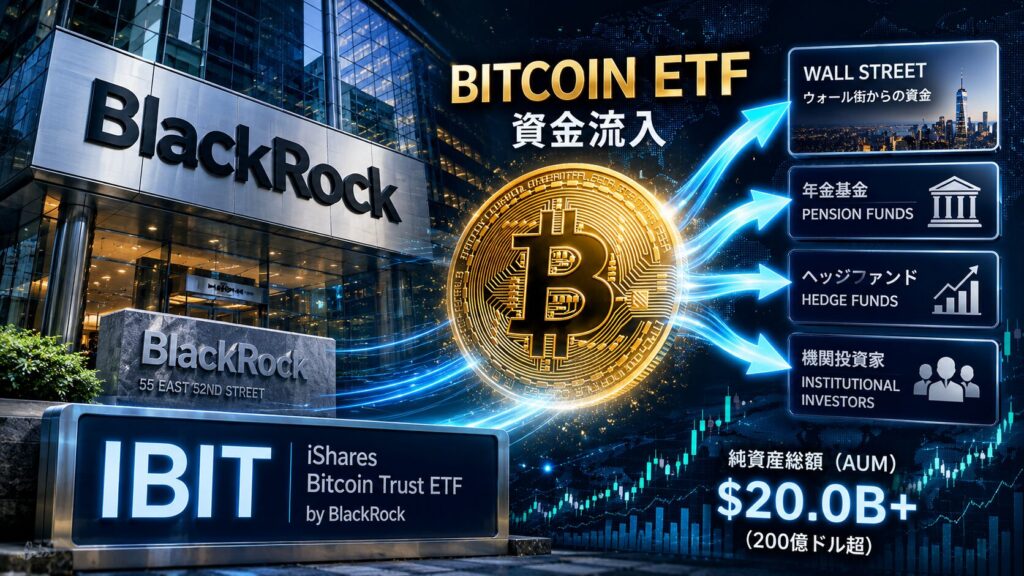 ETFによって金融機関マネーが流入するイメージ