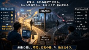 準備する人としない人の未来の差を表現したイメージ