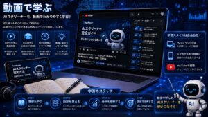 動画を活用した学習環境を表現したイメージ。