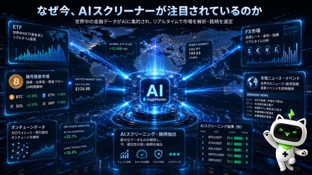 AI時代に市場分析ツールの重要性が高まっていることを表現したイメージ。