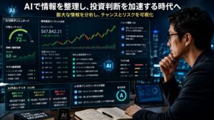 AI活用による情報整理と投資判断のイメージ